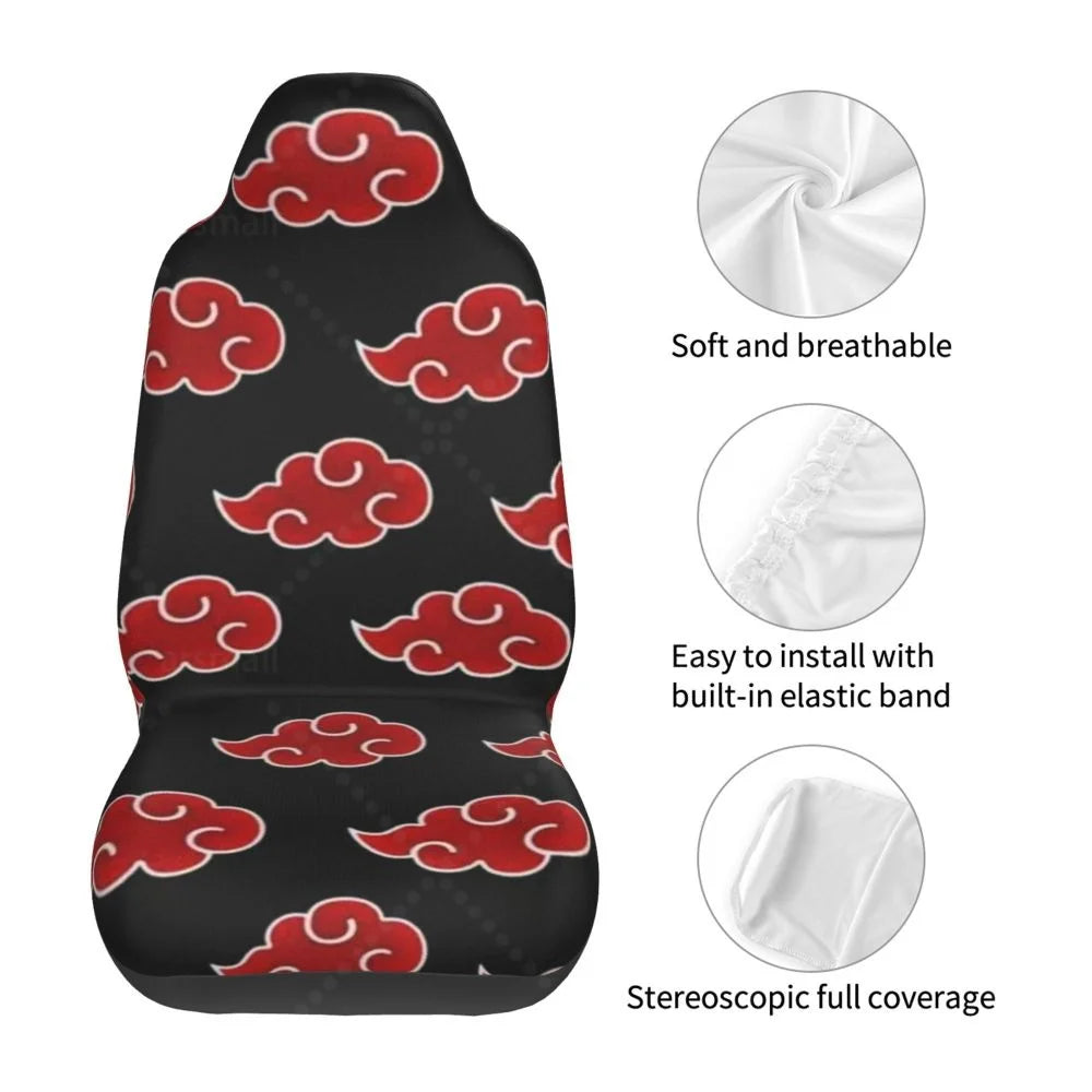 Akatsuki Universal Japan Anime 2PCS Car Seat Cover Seat Cover Anti Fouling and Convenient Protective Cover Unique Style