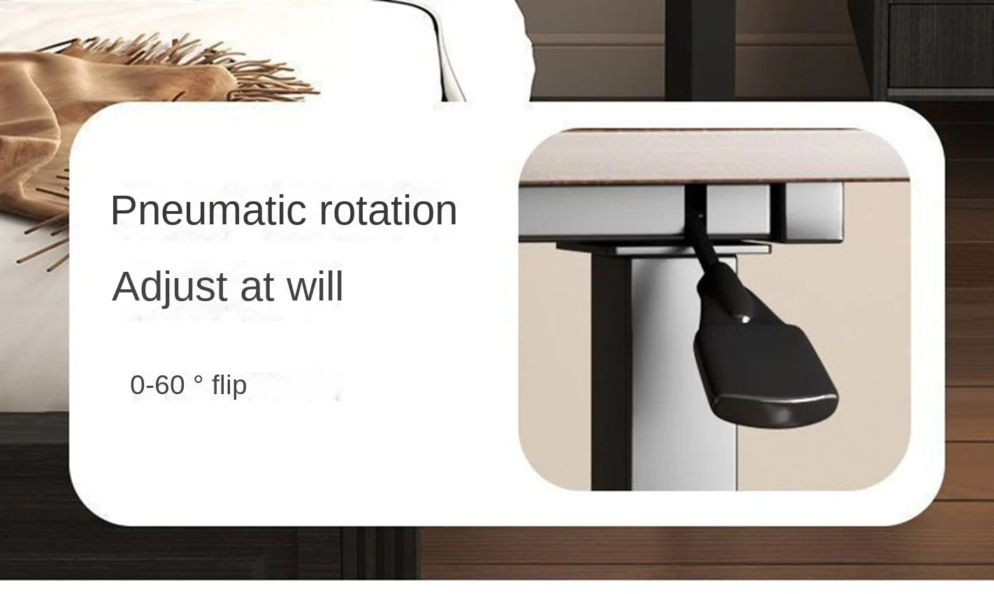 Folding bedside table pneumatic lift table mobile study table computer table office desk lazy dining table