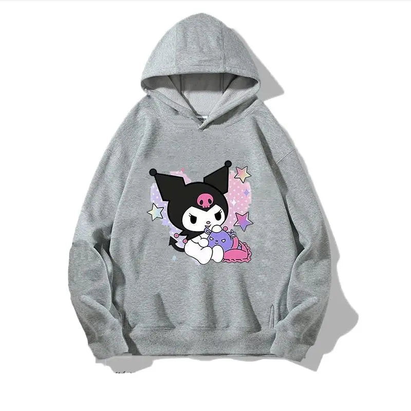 Sanrio Children's Hoodie, Children's Hoodie, Girls' Kuromi Cute Autumn and Winter Warm Children's Hoodie