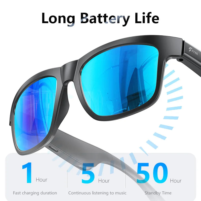 2026 New Smart Glasses Men Women Sunglasses, Bluetooth 5.4 Audio Glasses, UV400 Sports Headphones, 50H Standby 5H Playtime, TR F