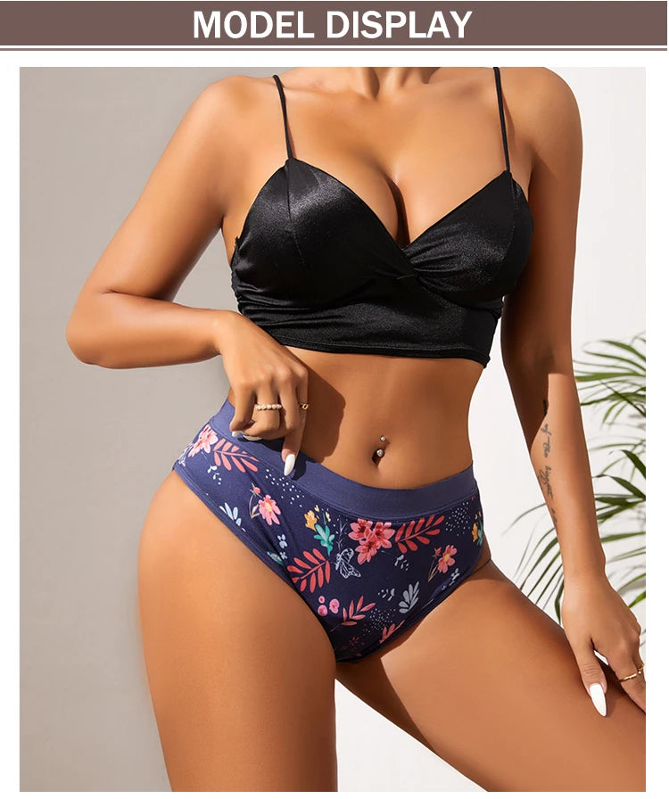 3PCS/Lot Girls Cotton Menstrual Panties For Teenager Printing Fabric Underwear 4-Layers Medium Flow Absorption Panties for Girls