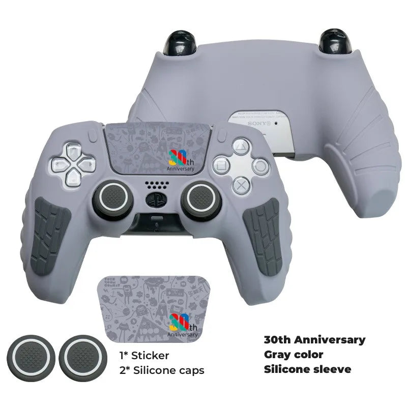 For PS5 Controller Anti-Slip Silicone Cover 30th Anniversary Limited Edition With Touch Screen Sticker For PS5 Controller Shell