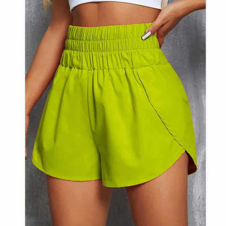 High Waisted Running Yoga Shorts for Women Quick Dry Light weight Liner High Split Athletic Gym Workout Shorts
