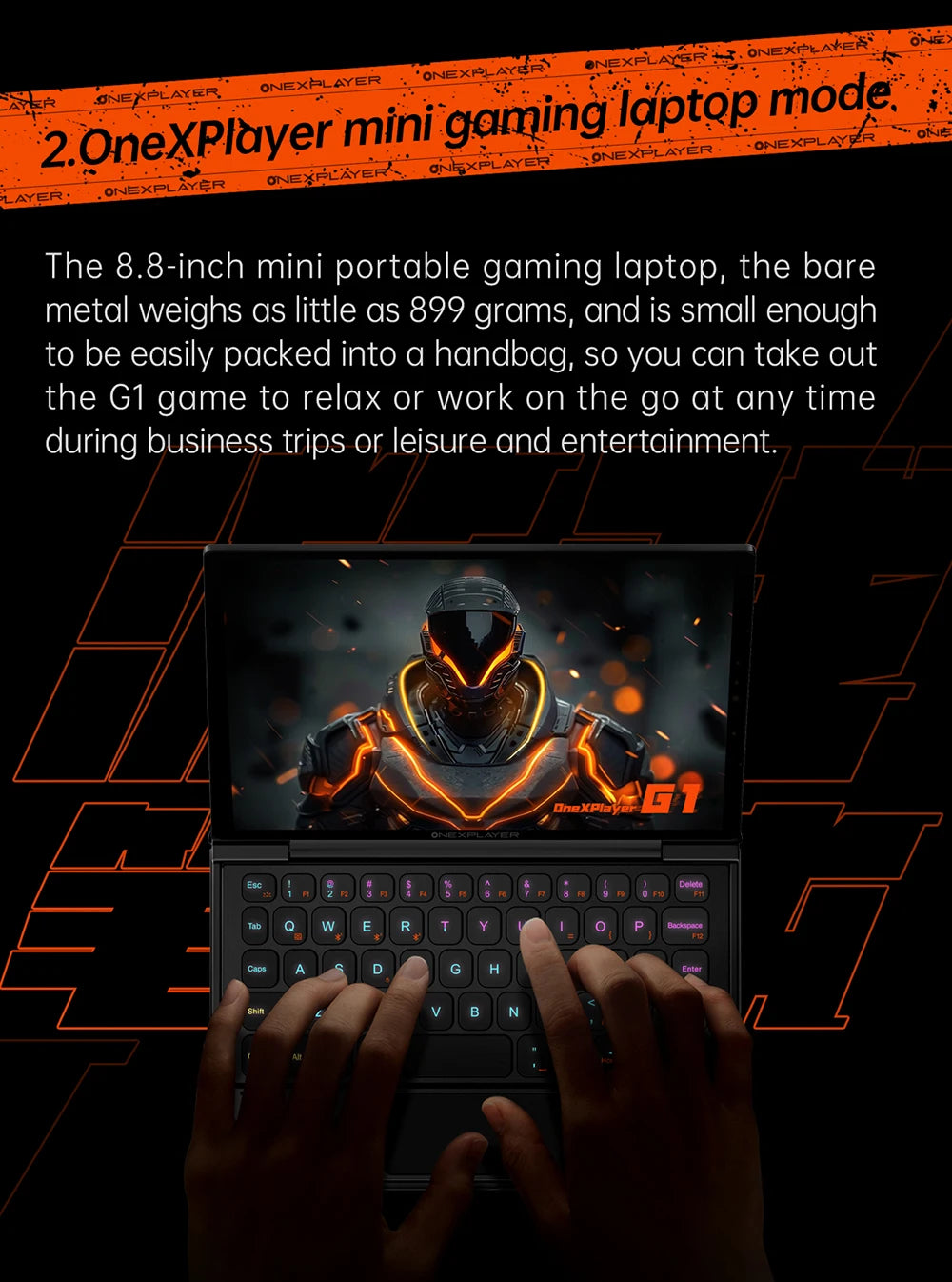 OneXPlayer G1 Gaming Laptop AMD Ryzen AI 9 HX 370 & Intel Core Ultra 7 255H Portable 8.8 Inch 144Hz Dual-Mode Keyboard Computer