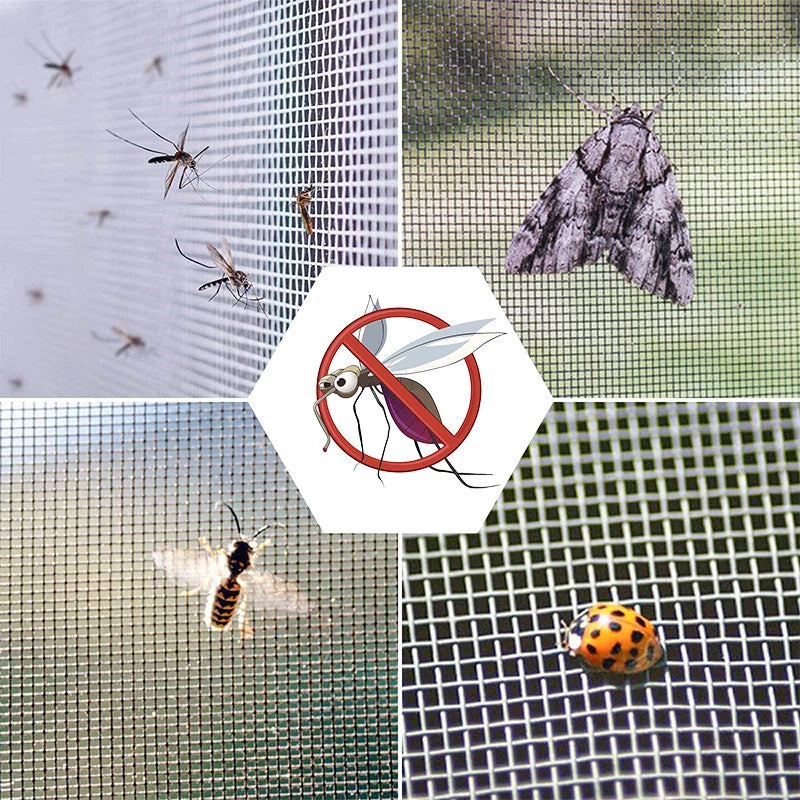 Window Mosquito Net Screen Mesh with Zipper Customized size white  Invisible Fiberglass Mesh Summer Prevent Mosquitoes Flies