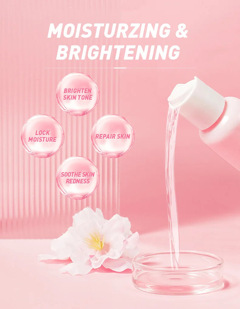 7pcs Sakura Skin Care Set Moisturizing Brightening Sunscreen Cleanser Fine Lines Delay Skin Aging  Nourish Daily Face Care Suit