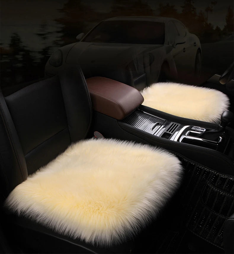 Artificial Wool Car Seat Cushion Winter Plush Auto Seat Cloak Universal Warm Car Seat Cover For Kia Lada Vesta Renault Skoda etc