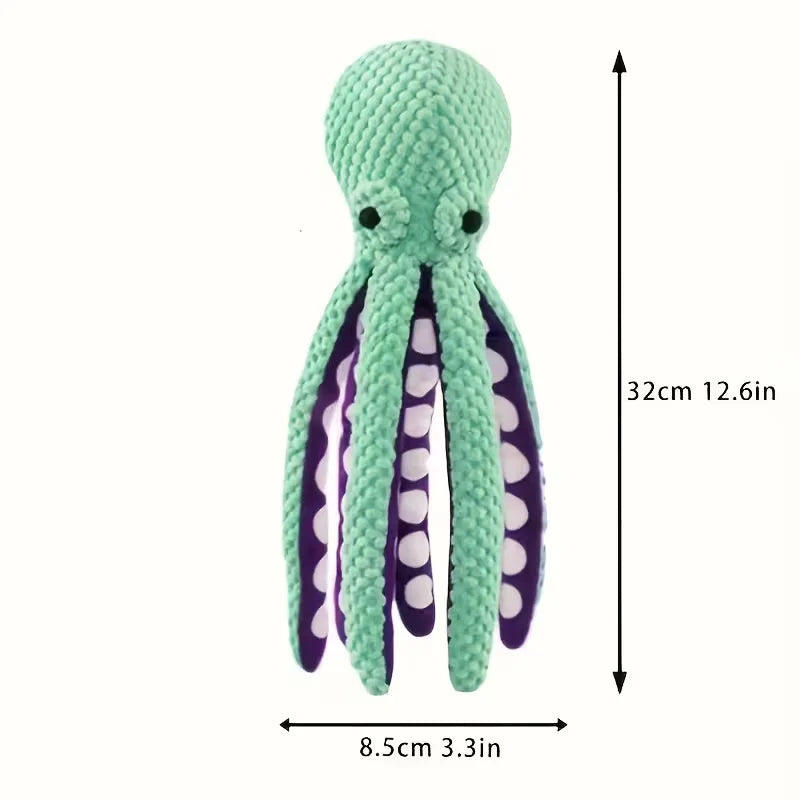 Pet plush octopus toy interactive sound anti-demolition home large and small dog boredom companion dog toy