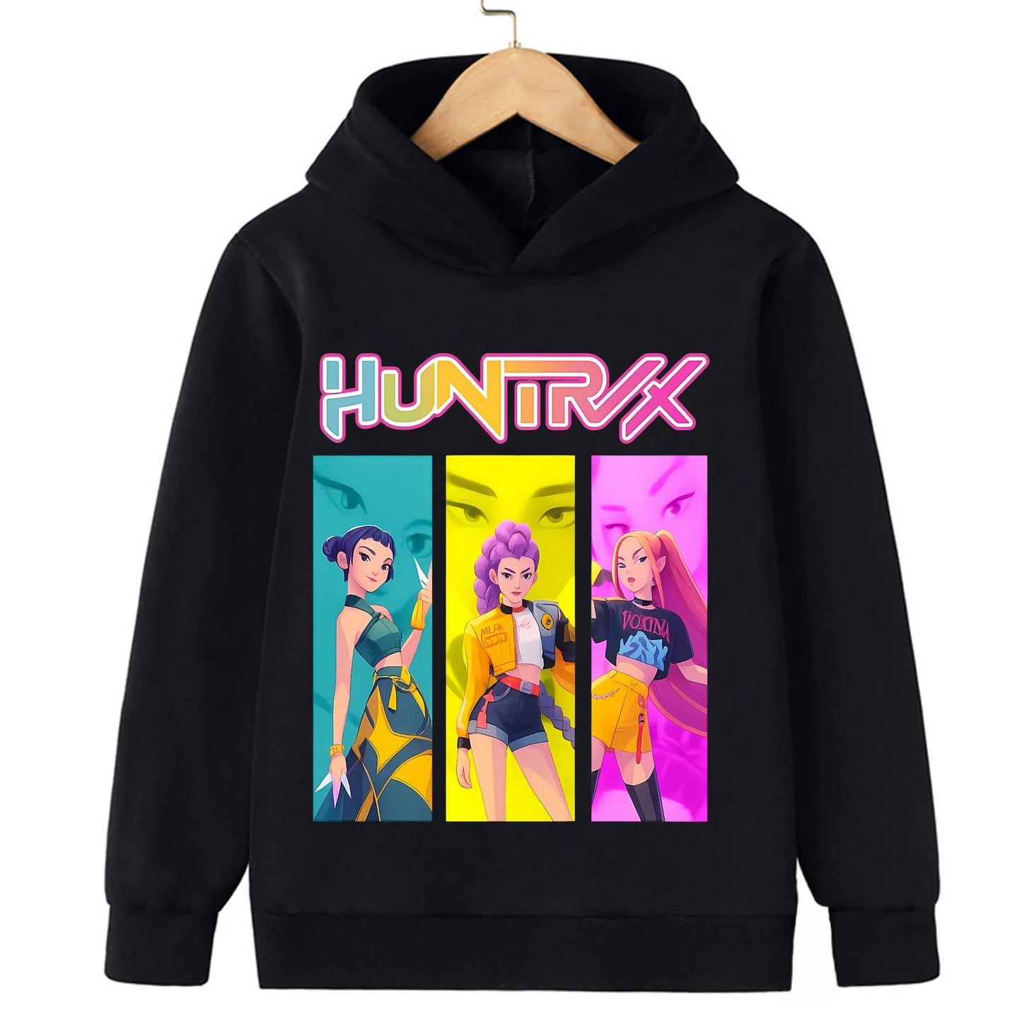 KPOP Devil Hunter Boy Girl Hoodie Street Sports Casual Trendy Harajuku Cartoon Children Autumn Winter Sweatshirt Clothing Top