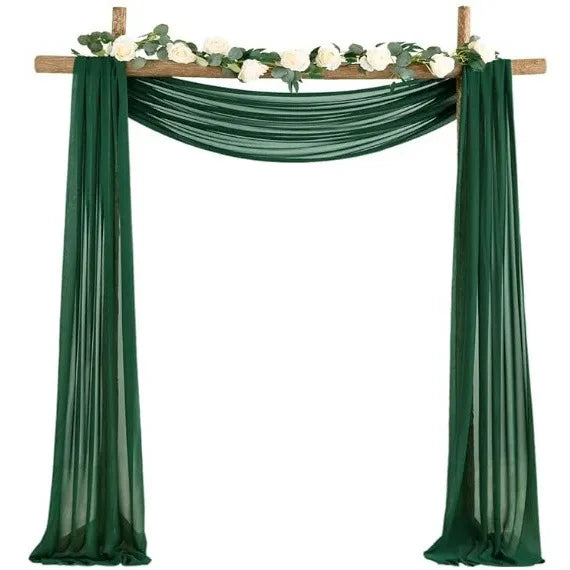 Beautiful Chiffon Drapes Arched Door Chiffon Curtains Wedding Decor Fabric Outdoor Decoration Hanging Curtains Wedding Lawn