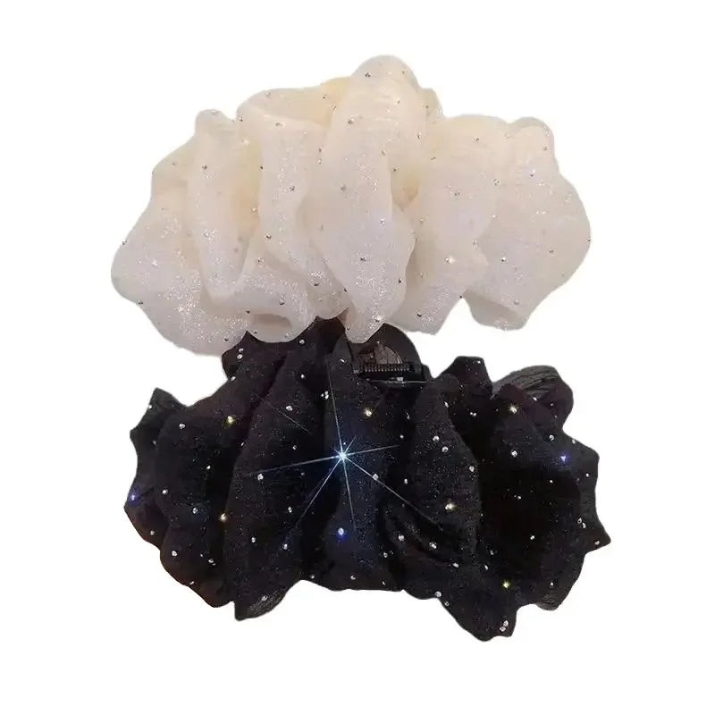 1pc Double sided mesh, starry sky, grabbing clip, princess head, bow hair clip, shark clip headband accessory