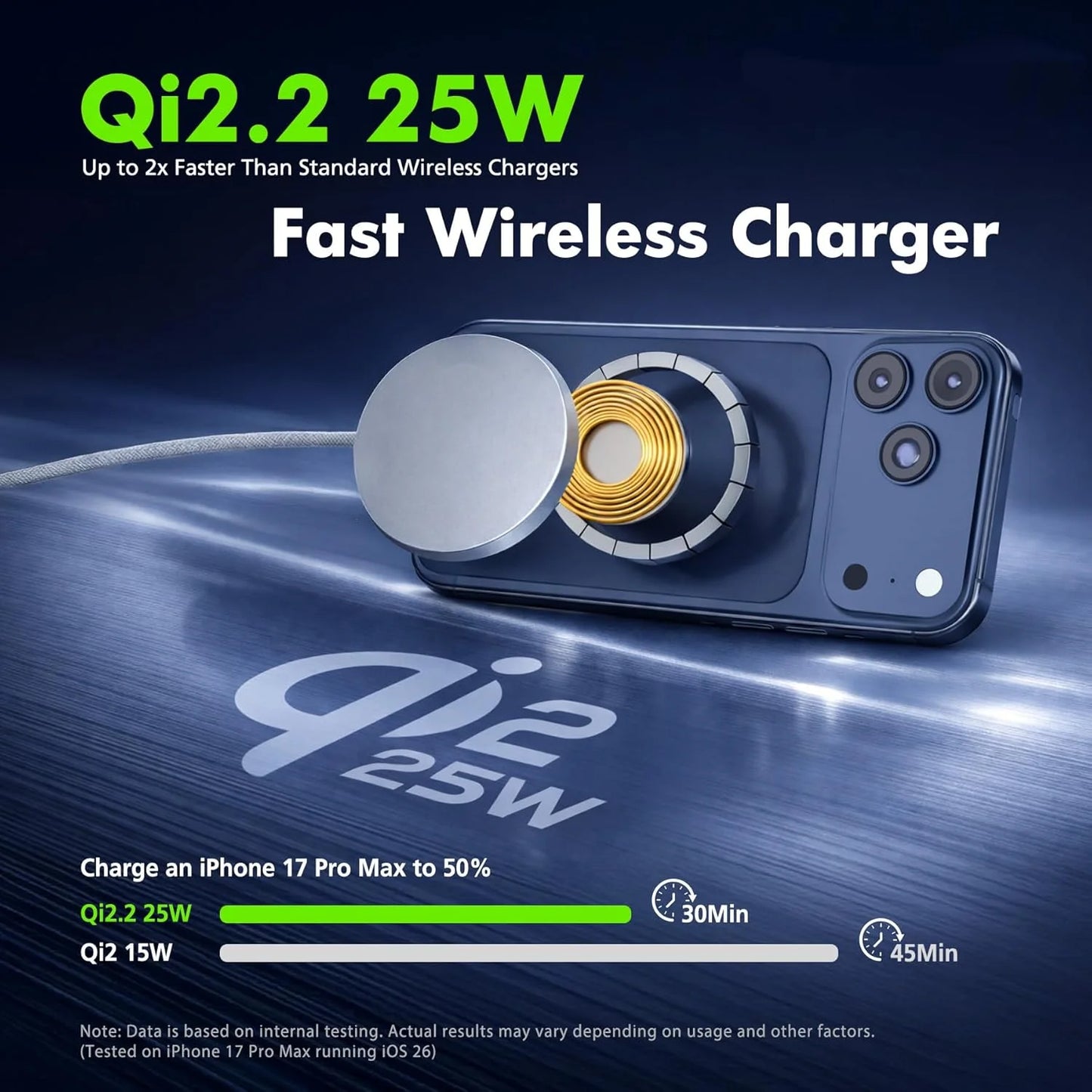 TIMESS QI2 25W Wireless Charger For iPhone 17 16 15 14 13 12 PRO MAX Charging Station Stand Pad For Airpods 3 2 Pro Fast Speed