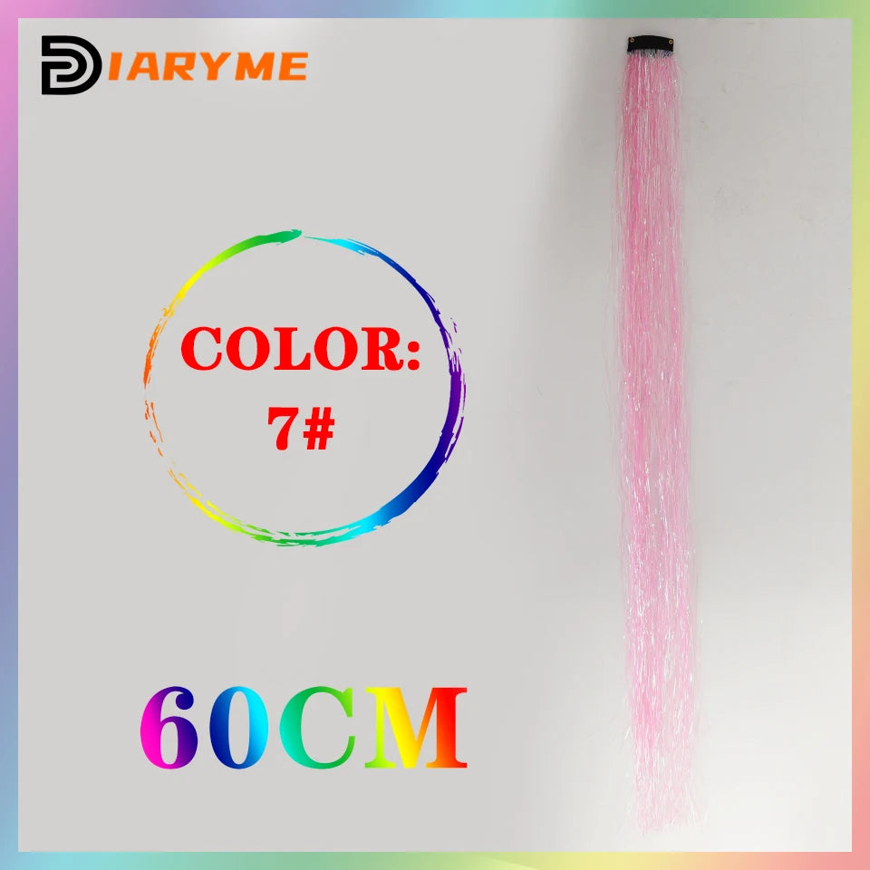 Colorful Hair Extensions Curly One Clip in Synthetic Long Hairpiece For Girls Women Kid Multi-colors Party Highlights Wig Piece