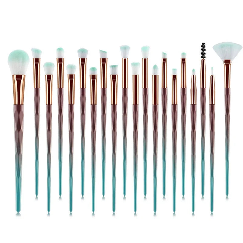 Diamond Makeup Brushes Set Beauty Make Up Brush Tool Cosmetic Powder Foundation Blending Eye Shadow Eyebrow Eyelash Brush