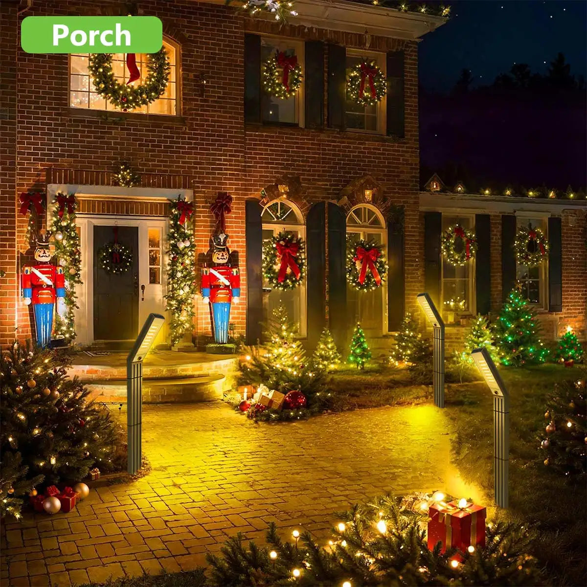 Solar Pathway Lights Outdoor Super Bright Outdoor Solar Lights with Warm White and White Light Waterproof Solar Garden Light