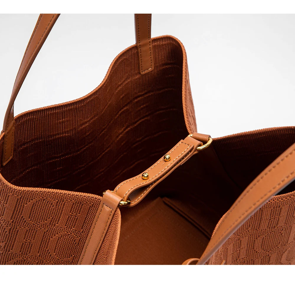 Women's Luxury Design Multi functional Handheld Shopping Handbag Fashionable New 2024 Solid Color Handbag