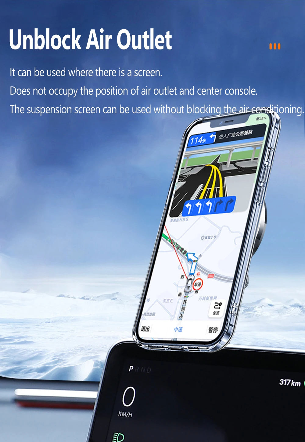 Magnetic Car Phone Holder Adjustable Foldable Telescopic Strong Magnetic GPS Mount Support for IPhone 14 13 12 MagSafe Charger