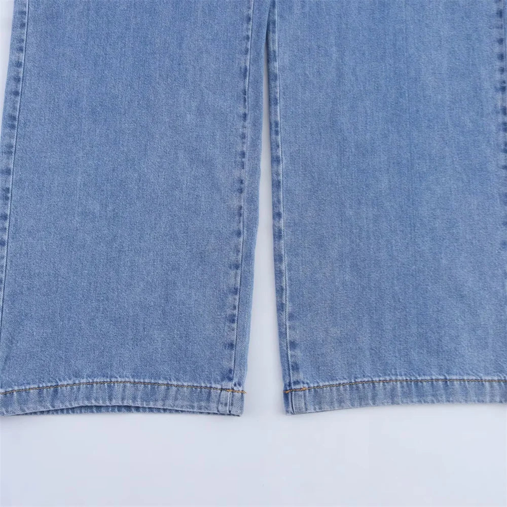 Women's Versatile Denim Long sleeved Short Shirt Top Long pants Set Spring/Summer New Product Casual Women's Wear