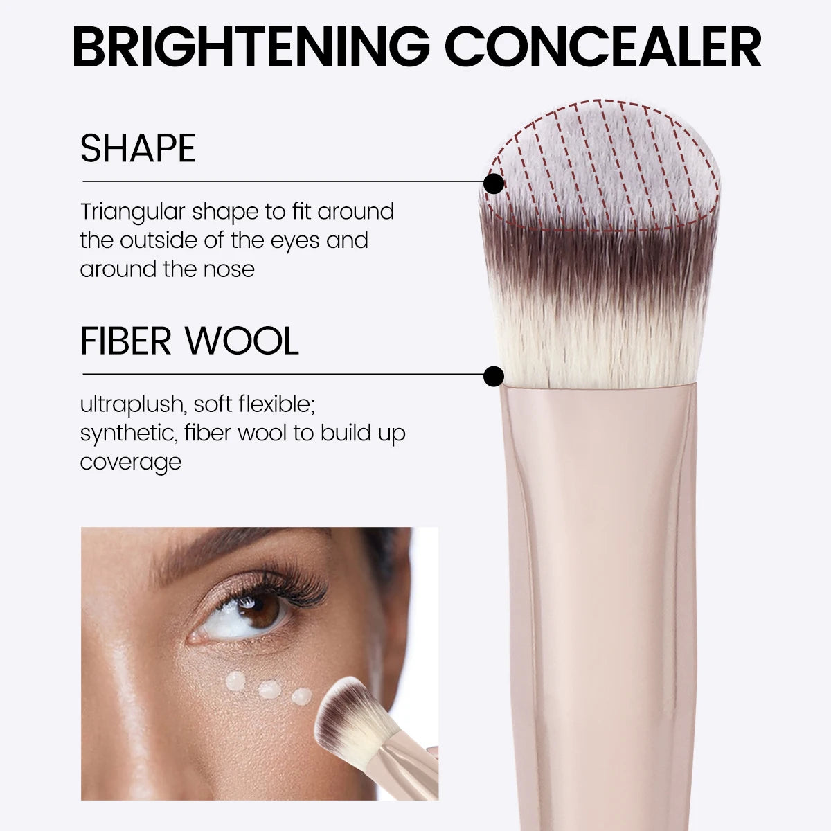 MAANGE Double Head Foundation Concealer Eyeshadow Blush Makeup Brushes Kabuki Mineral Premium Handle Soft Dense Hair for Gift