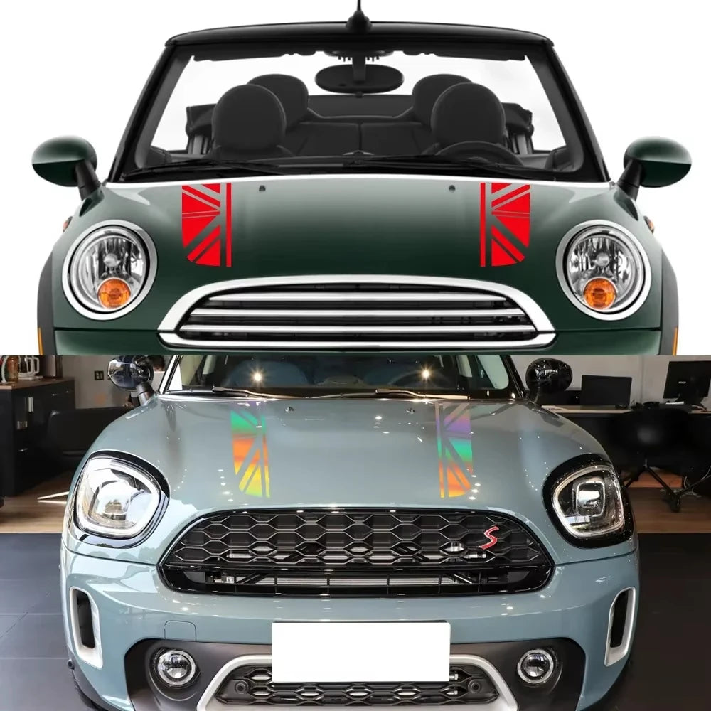 For Mini Cooper F54 F55 F56 F60 R53 R55 R56 R60 R61 Clubman Countryman Car Hood Engine Sticker Tuning Cover Car Accessories