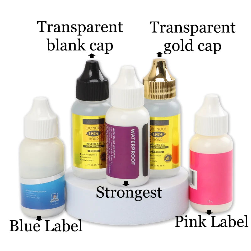 Strong Hold Lace Wig Glue With Remover Set Waterproof Wig Glue For Front Lace Wig Transparent Lace Adhesive For Hair Replacement
