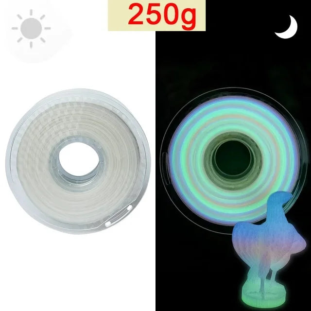 3D Printer Filament Glow In The Dark PLA 1.75mm 1kg 250g Luminous Filament PLA Blue Green Plastic Material Clear For FDM Printer