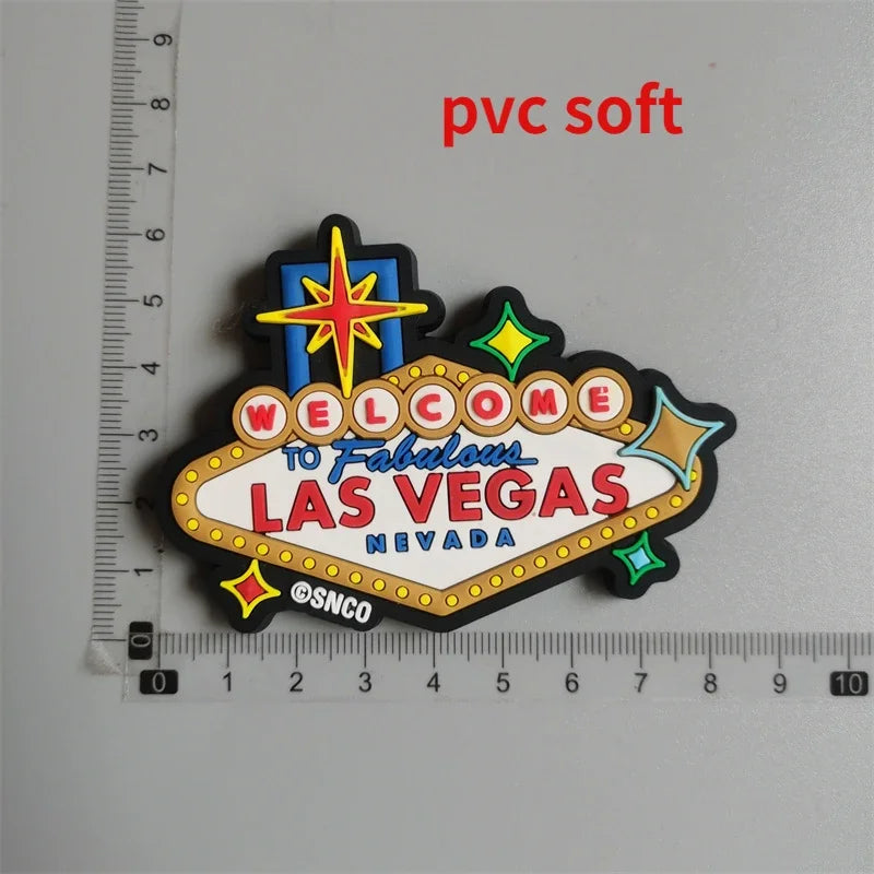 World Tourism Fridge Magnet Souvenir USA Las Vegas Florida Cultural Landscape Refrigerator Stickers Gift Set Home Decoration