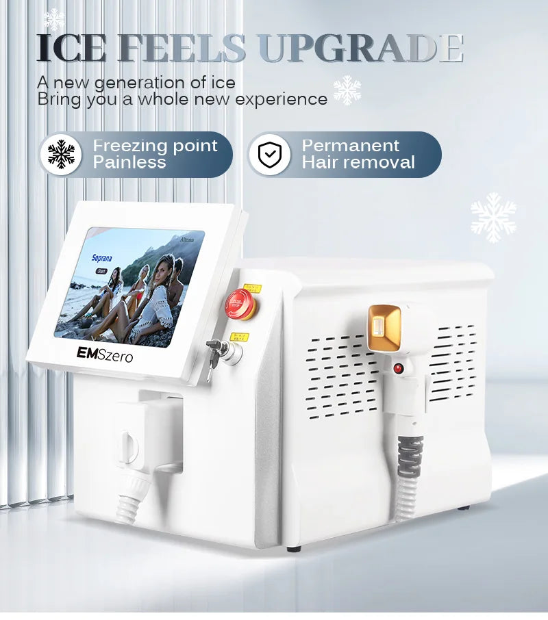 Diode Laser Hair Removal Equipment Freezing Point Painless And Safe Hair Removal System 3 Wavelength 755nm 808nm 1064nm HOT