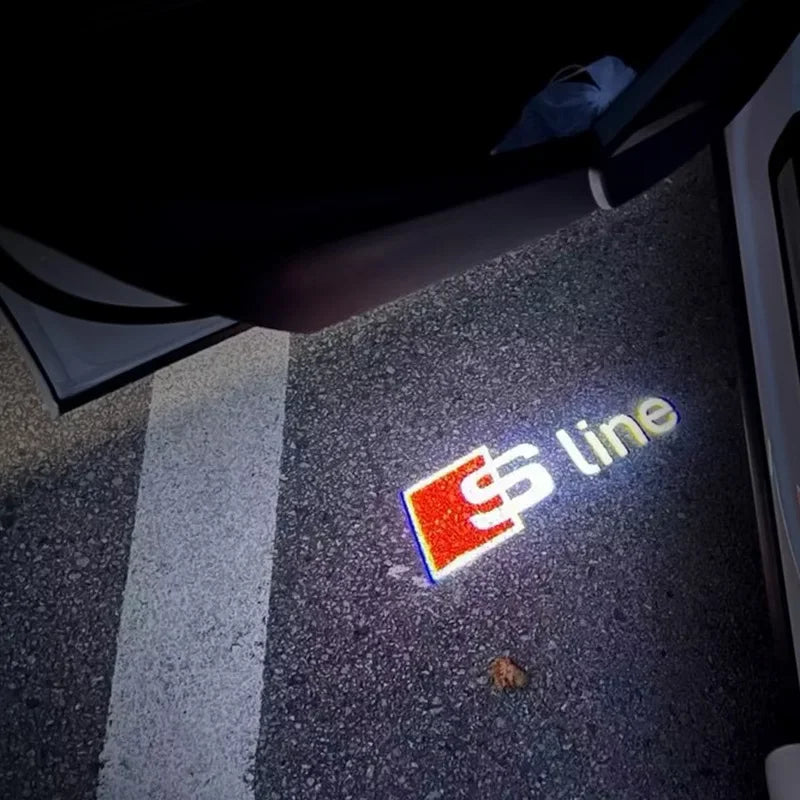 2Pcs Car Door Laser Projector LED HD Welcome Lamp For Audi S Line RS A1 A3 A4 A6 A7 Q3 Q5 Q7 RS3 RS4 RS5 S3 S4 S5 S7