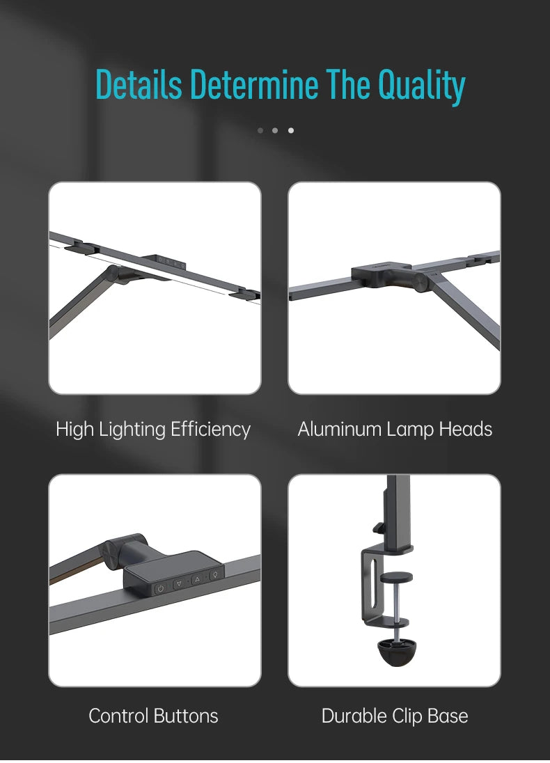 LED Desk Lamp with Clamp Remote Dimming 24W Ultra Bright Desk Lamp for Home and Office Architects Paired with Ambient Lighting