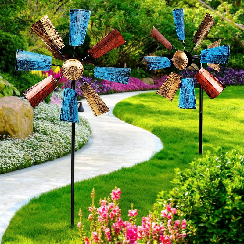 1PCS Creative Metal Rotating Windmill Outdoor Decoration Wrought Iron Windmill Pastoral Decoration Garden Courtyard Arrangement