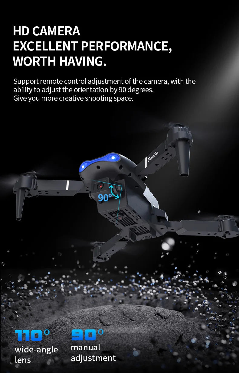 E99 PRO Drone Screen Control Aerial Drone High Definition Dual Camera Remote Control Aircraft, Folding Quadcopter Kid Gift