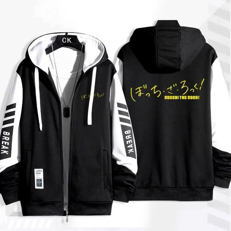 Anime BOCCHI THE ROCK! Series Print Hoodie Men Women Autumn Winter Clothing Zip Coat Casual Daily Wear Men's Hoodies