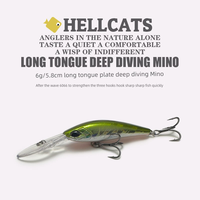 6G Long Tongue Board Speed Diving Small Mino Slow Floating Deep Diving Micro Object Lure Suspension Fishing Weever Mandarin Fish Special Kill Lure