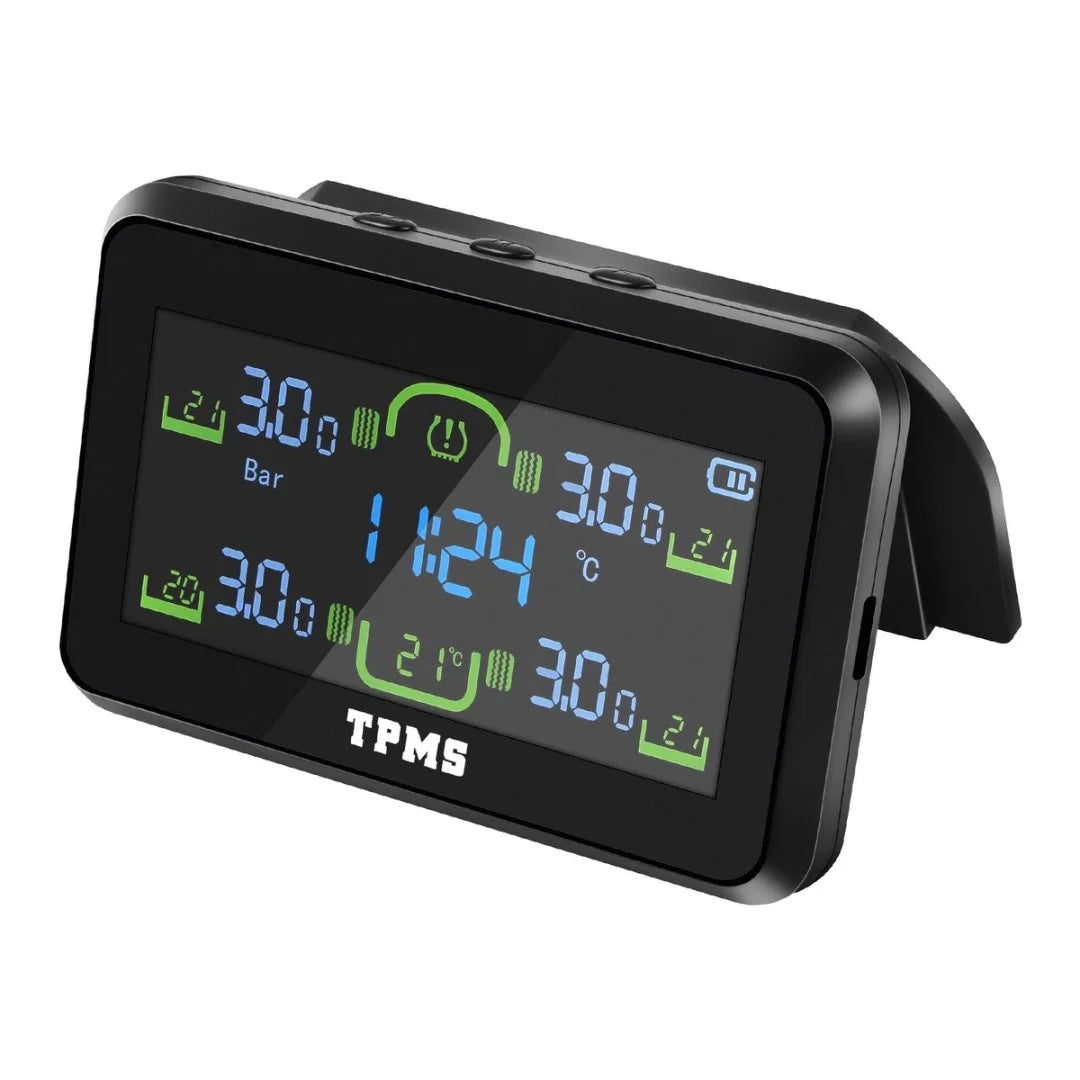 Car Tire Pressure Monitoring System Solar TPMS Sensors Security Alarm LCD Display Tyre Pressure Monitor Temperature Warning