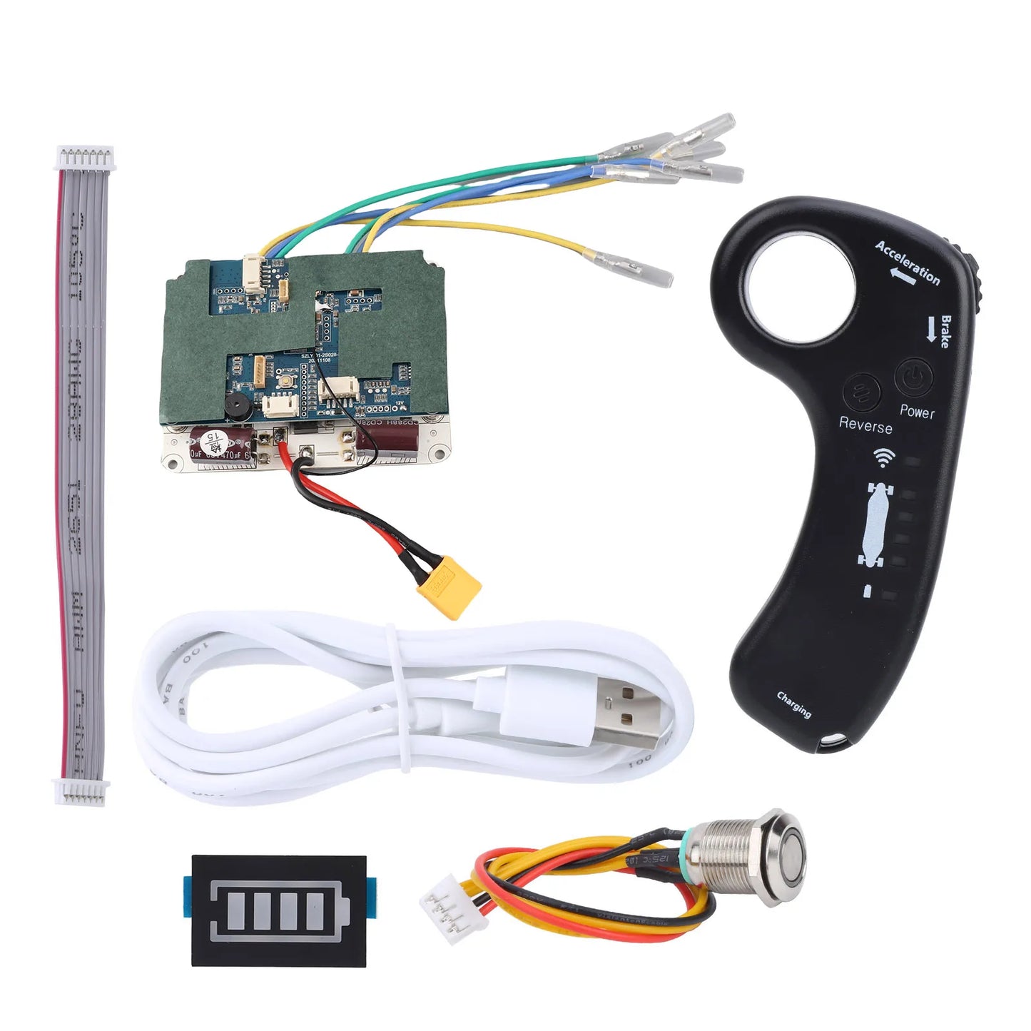 Electric Remote Control Scooter Controller Set Sinusoid Dual Drive Hub Motor Control Panel ESC Electric Scooter Accessories