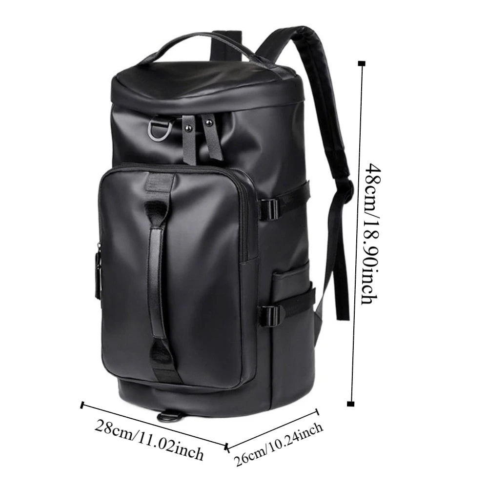 Large Capacity Sports Gym Bag Waterproof Multipurpose PU Leather Backpack Storage Pack Dry Wet Separation Travel Shoulder Bag