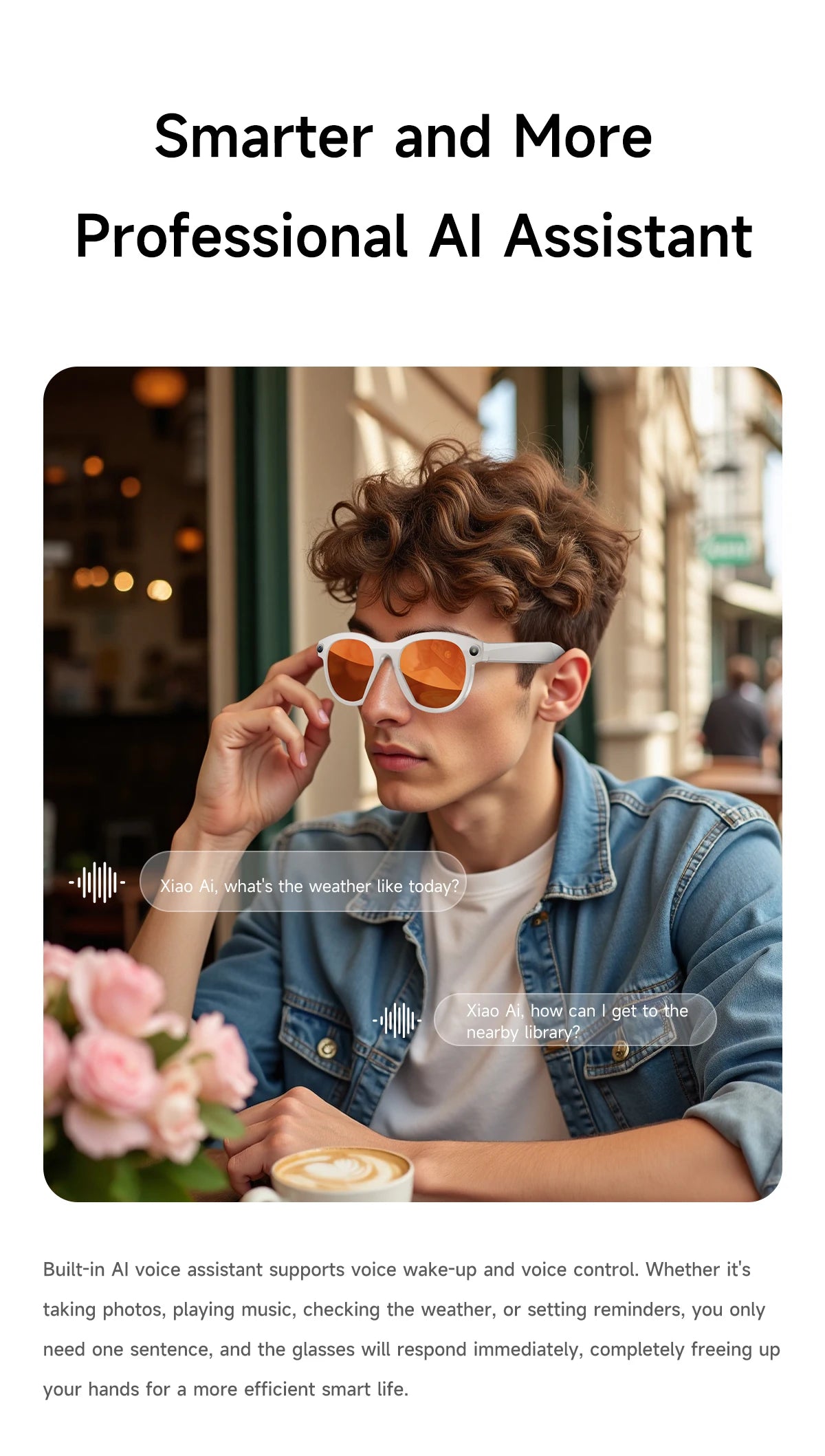 New HD AI Smart Glasses Intelligent Camera Shooting Translation Bluetooth Call LED Flashlight Intelligent Recognition Sunglasses