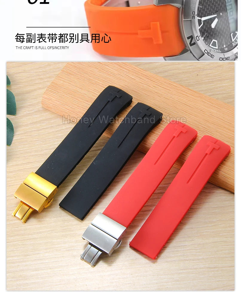 Flexible Comfortable Silicone Bracelet for Tissot T-Touch Blue Orange T013 T047 T121 Watchband Special Interface Sweat Resistant