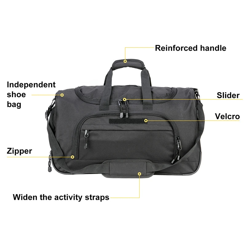 50L Travel Sports Bags Foldable Gym Bag Carry-on Luggage Duffle Bag With Shoes Compartment for Men Women 6 Colors
