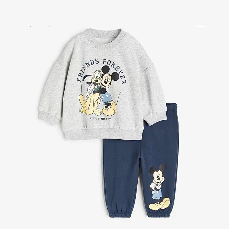 New Autumn Sweatshirt Outfits Cartoon Print Hoodies+Pants 2Piece Set Outer Wear Cotton Long-sleeved Suits Boys Child Costume