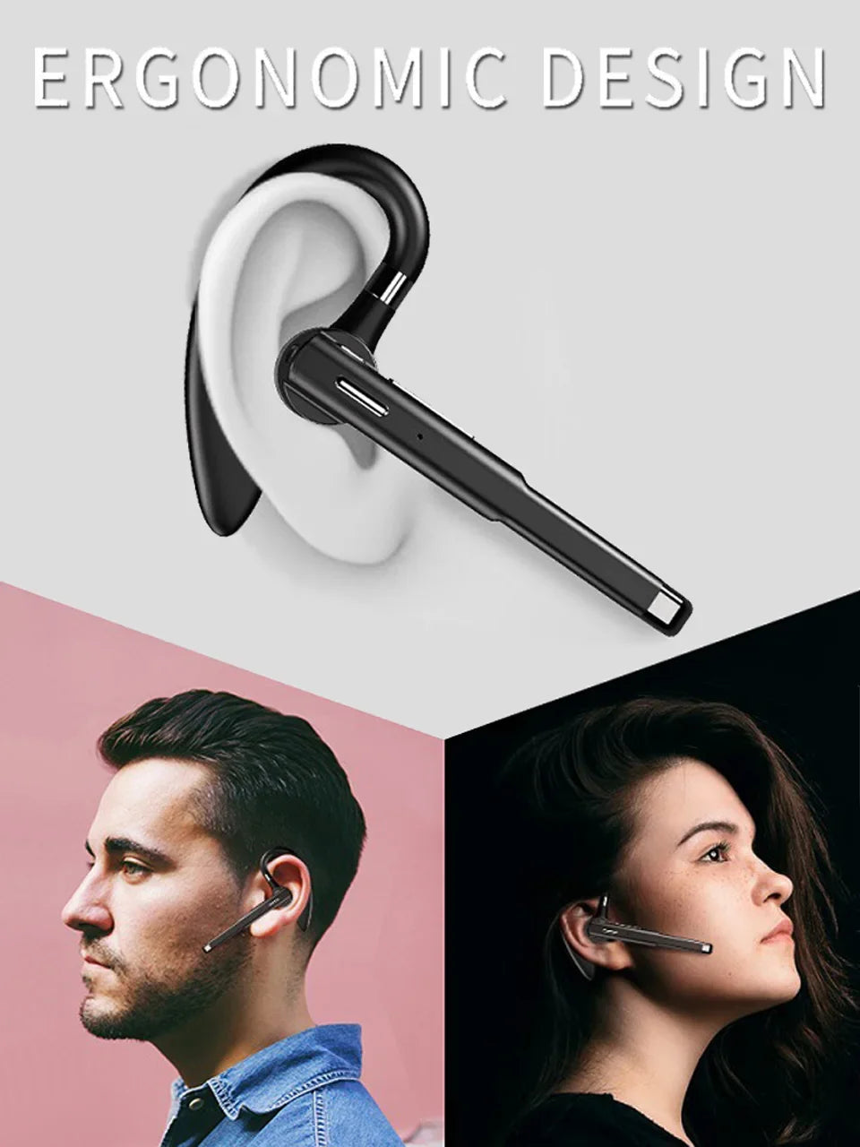 YYK-520 Wireless Headset Gaming Earphone with Built-in Mic for Driving Business Office Compatible with All Smart Phone