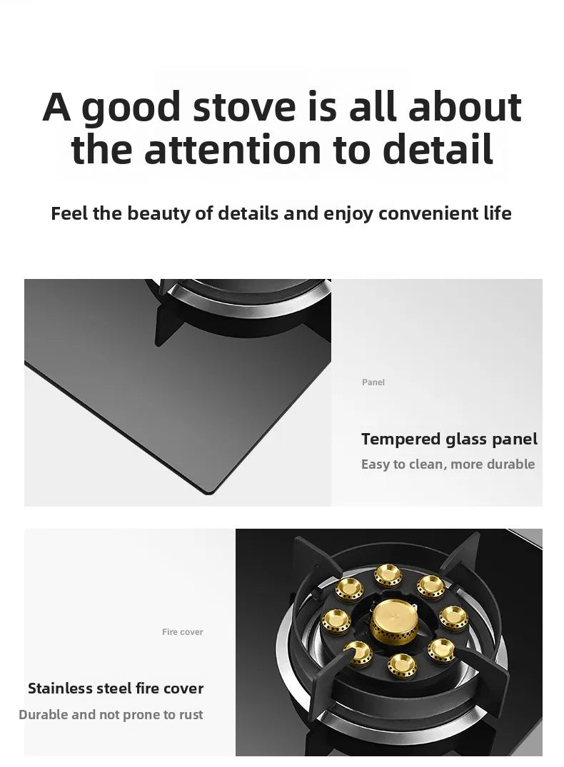 Double Burner Built-in Gas Stove With Electronic Ignition Energy Efficient Natural Gas Stove For Use