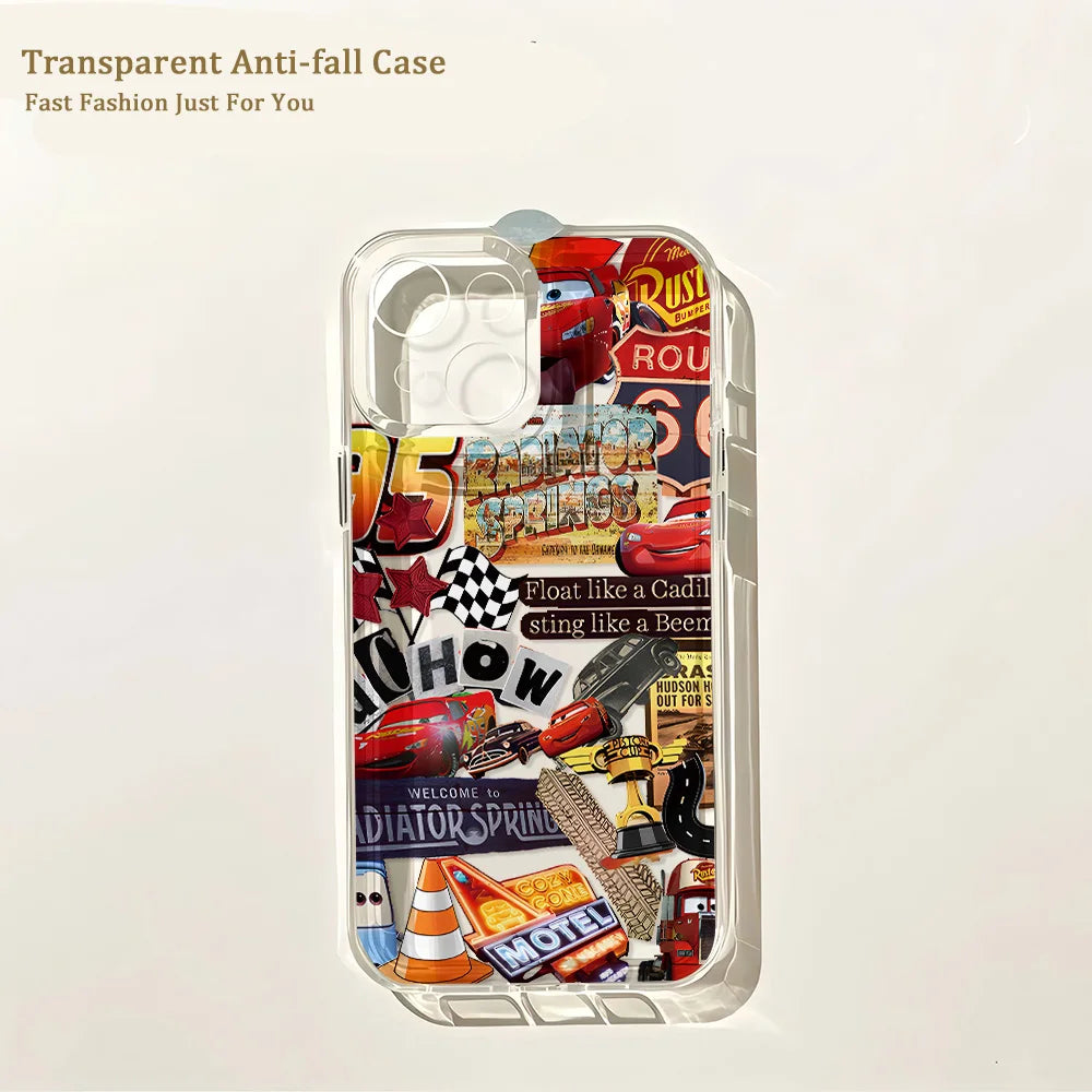 Cars Lightnings McQueens 95 Phone Case For iPhone 17e 17 16 16e 15 14 13 12 11 Mini Pro Max X XR XSMax 7 8 Air Plus Transparent