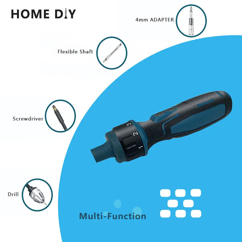 Rechargeable Cordless Electric Screwdriver Mini Drill Power Tools Set Multifuncntion Power Drill Kits Set Household Maintenance