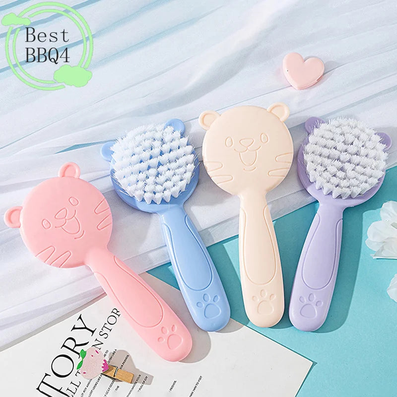 (BBQ4)2Pcs/Set Cute Kids Baby Small Hair Brush and Comb Set for Newborns & Toddlers Baby Brush Soft Bristles Baby Hair Care Gift