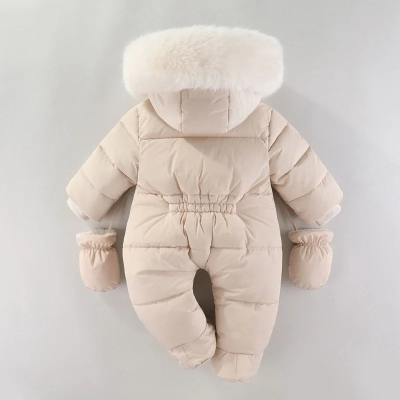 Baby ClothesChildren Clothing Boys and Girls Jumpsuits with Fleece and Cotton Jacket Outdoor Hugging Winter Cotton Clothe