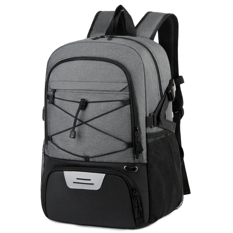 15.6" Laptop Reflective Strip Gym Bag for Men Women 35L Sports Basketball Backpack with Shoe Compartment