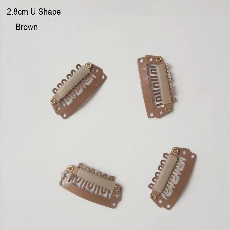 30pcs 2.3cm-3.6cm Hair Extension Clips Wig Clips For Human Hair Bangs Snap Hair Clips For Extensions Metal Comb For Closure