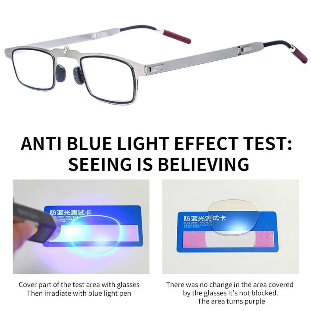 Blue Ray Blocking Anti-Blue Light Reading Glasses Mobile Phone Holder Portable Optical Spectacle Eyeglass Ultralight Metal